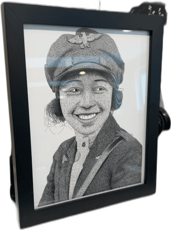 Bessie Coleman Framed Stipple Portrait Print