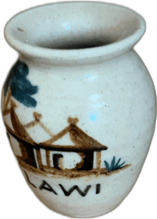 Vintage Hand-Painted Malawi Studio Pottery Bud Vase