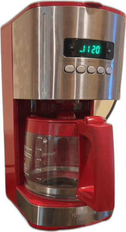 Kenmore 12-Cup Programmable Drip Coffee Maker - Red and Stainless Steel
